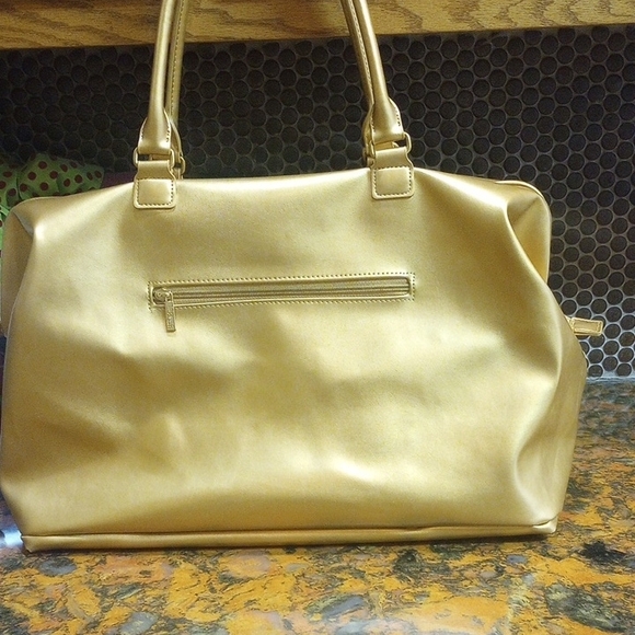 Metallic Gold Shoulder Tote Bag - Picture 4 of 9